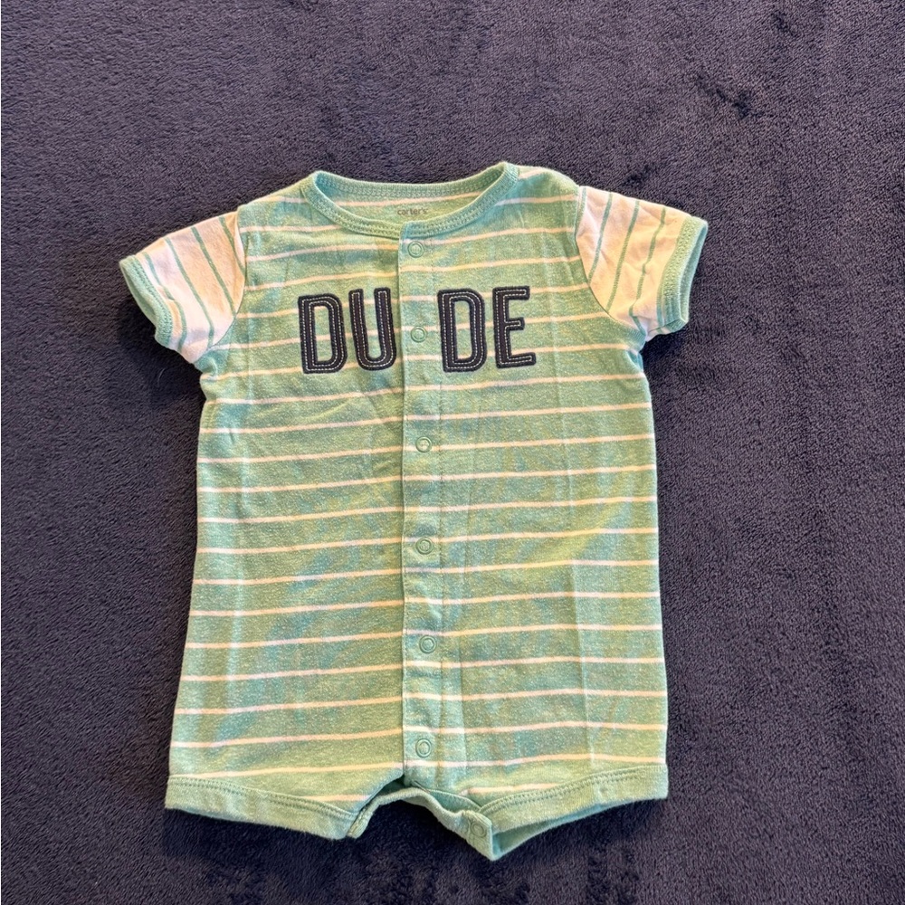 Carter's Mint and White Striped Bodysuit